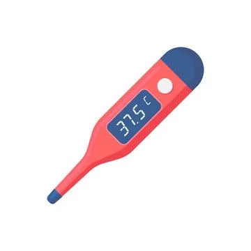 Digital thermometer vector illustration in flat style design Stock Illustration