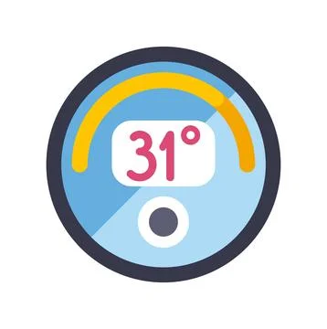 Digital thermostat displaying 31 degrees temperature control Stock Illustration