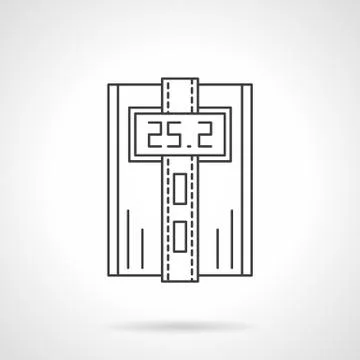 Digital thermostat flat line vector icon Illustrazione stock