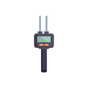 Digital thickness gauge measuring device showing measurement data Stock Illustration