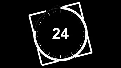 Digital thirty second countdown timer on black background Видео 345205857