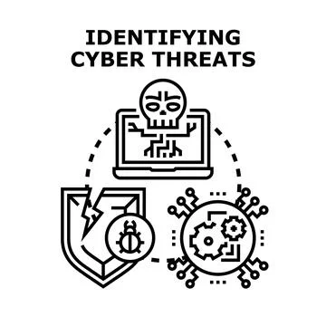 Digital threats detecting and protecting data security イラスト素材