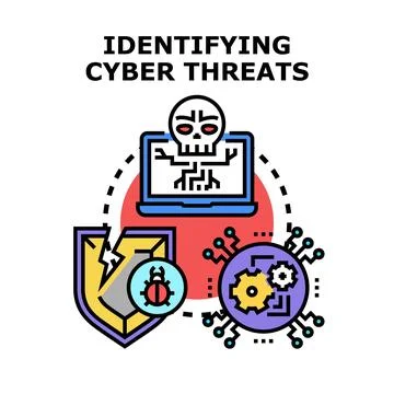 Digital threats detecting and protecting data security Stock Illustration
