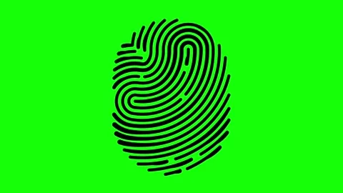 Digital thumbprint access animation on green screen background Stock Footage 314434450