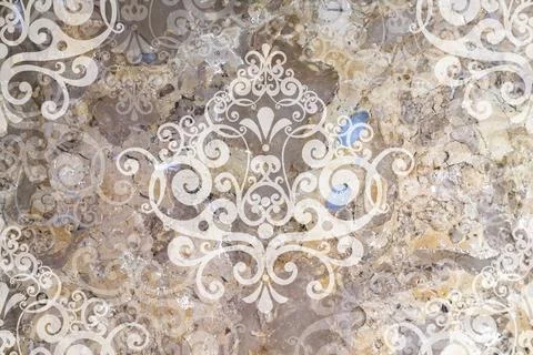 Digital tiles design.  3D rendering Colorful ceramic wall and floor tiles dec Stock Illustration