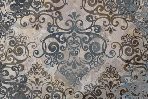 Digital tiles design.  3D rendering Colorful ceramic wall and floor tiles dec Stock Illustration