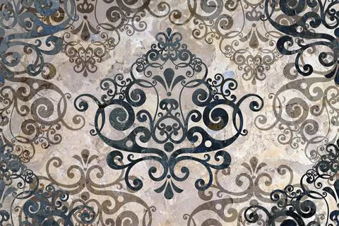 Digital tiles design.  3D rendering Colorful ceramic wall and floor tiles dec Stock Illustration