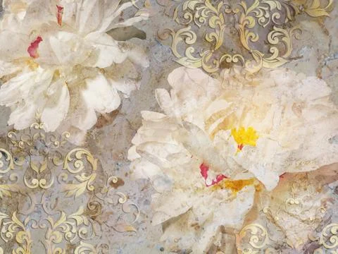 Digital tiles design. 3D rendering Colorful ceramic wall and floor tiles deco Stock-Illustration