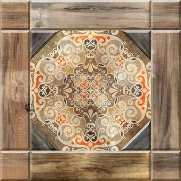 Digital tiles design. Abstract damask patchwork pattern Vintage tiles design Illustrazione stock