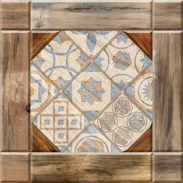 Digital tiles design. Abstract damask patchwork pattern Vintage tiles design Illustrazione stock