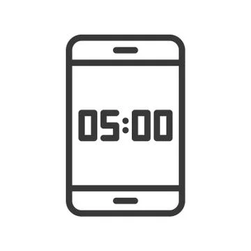 Digital time on device screen, time and clock related icon pixel perfect edit Illustrazione stock