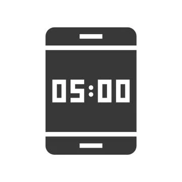 Digital time on device screen, time and clock related icon pixel perfect Stock Illustration