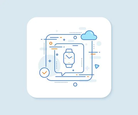 Digital time line icon. Clock sign. Smartwatch. Vector Stock Illustration