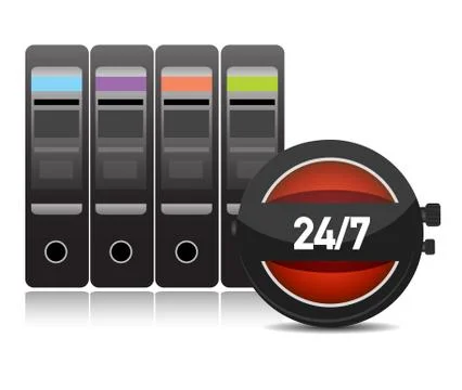 Digital time / server time illustration design 스톡 일러스트