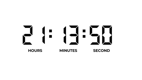 Digital Timer 24 Hour Countdown Animation Stock Footage 312968594