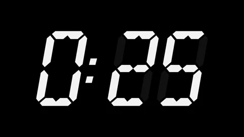 Digital timer from 30 to zero seconds. Backward counting clock.  Stock Footage 201121210