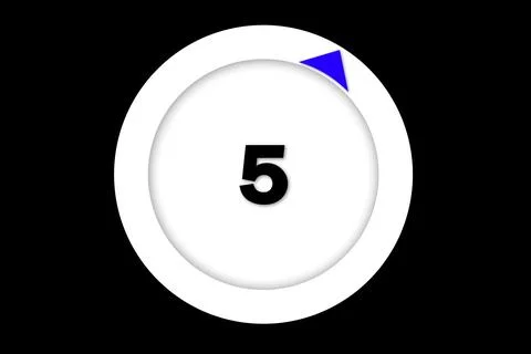 Digital timer with a 50-second countdown displayed on a black background. Stock Illustration