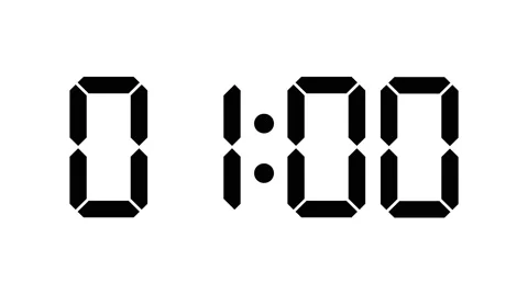 Digital timer of 60 seconds with regular hundredths - Black on white - 30fps Stock Footage 51925749