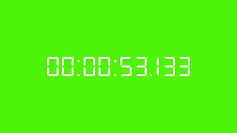 Digital Timer: 60 Seconds to Zero, Green Background for Chroma Key Use Stock-Footage 276324378