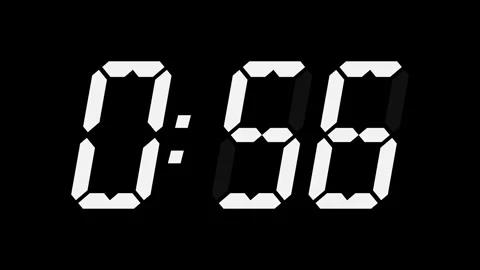 Digital timer from 60 to zero seconds. Backward counting clock. One minute Stock Footage 198756719