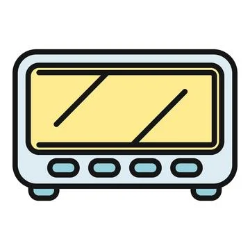 Digital timer alarm clock icon illustrating technology concept Stock Illustration