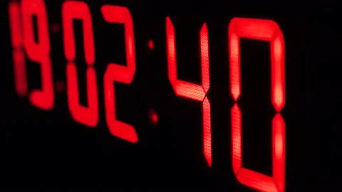 Digital timer on a black background. Lig... | Stock Video | Pond5