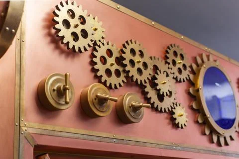 Digital timer on the copper panel Stock Photos