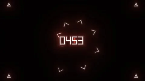 Digital timer countdown on black background with glowing Video stock 338300219