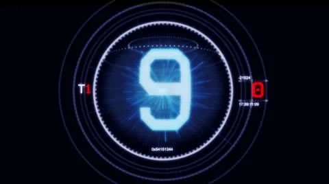 Digital timer countdown hologram Stock Footage 22981876