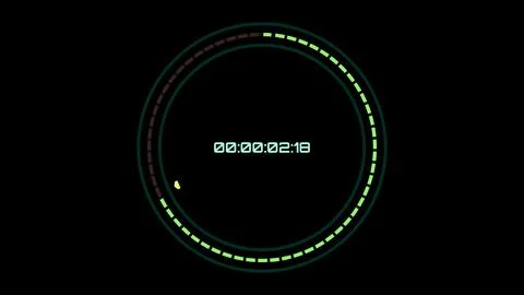Digital timer countdown interface displaying time in circle Stock Illustration