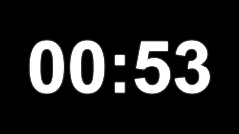 Digital timer counting down with glowing white numbers on black background Stock Footage 326661829