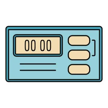 Digital timer device showing zero in interface Stock Illustration
