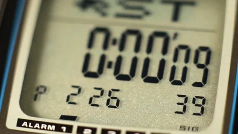 Digital Timer Display on a Digital Watch Stock Footage 333074316