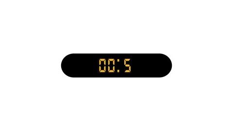 Digital timer display shows counting time. Digital timer display glows yell.. Video stock 336896364