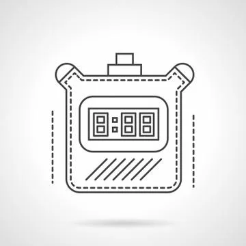 Digital timer flat line vector icon 스톡 일러스트
