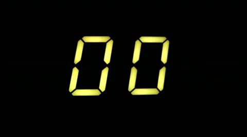 Digital timer green numbers Stock Footage 12454179