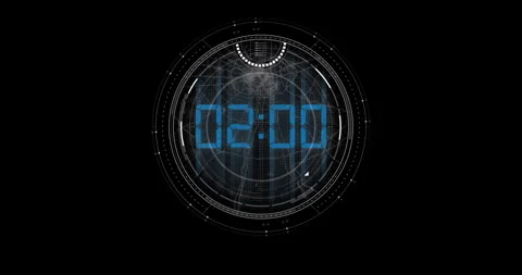 Digital Timer HUD Interface Elements Stock Footage 342100771