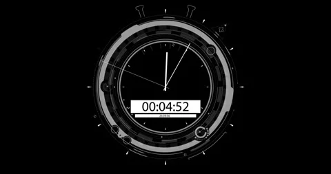Digital Timer HUD Interface Elements Stock Footage 342100912