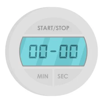 Digital timer icon, flat style Stock Illustration