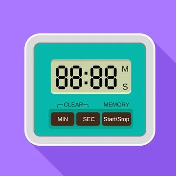 Digital timer icon, flat style 스톡 일러스트