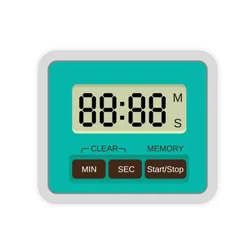 Digital timer icon, flat style Stock Illustration