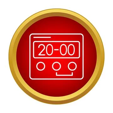 Digital timer icon showing twenty o'clock time Stock Illustration