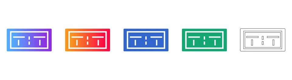 Digital Timer Interface Icon Set Stockillustratie