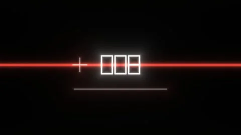 Digital timer with red line and glowing numbers in dark Stock Footage 339329597