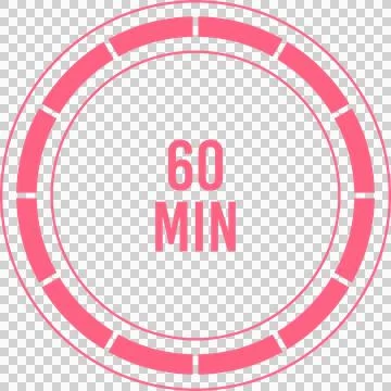 Digital timer showcasing a 60-minute duration with segmented circular progr.. Stock Illustration