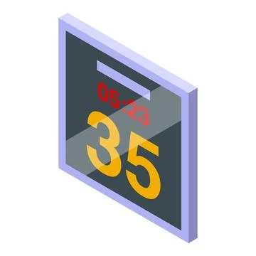 Digital timer showing time and score isometric view Stock Illustration