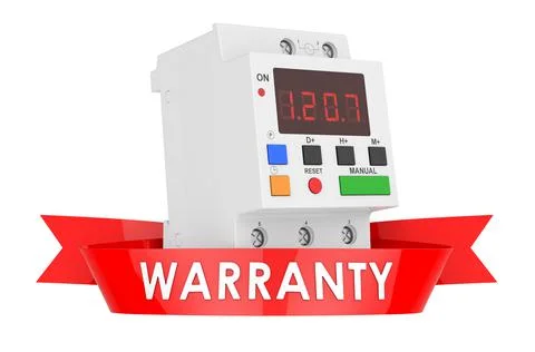 Digital timer switch warranty concept. 3D rendering Stock Illustration