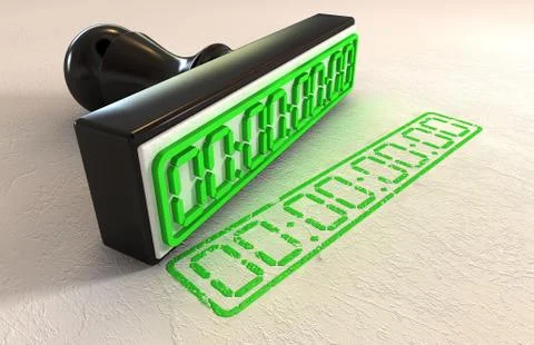 Digital timestamp stamp Stock Illustration