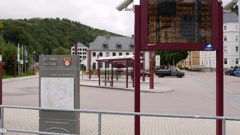 Digital timetable at the bus station Stock Footage 119438294