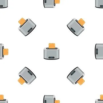 Digital toaster pattern seamless vector Stock Illustration